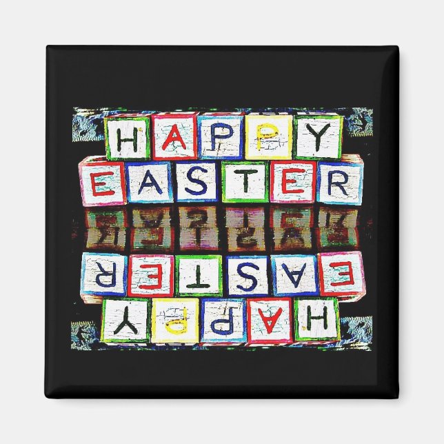 Imán Felices Bloques de Pascua (Frente)