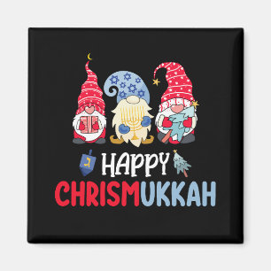 Imán Felices Chrismukkah Gnomos Hanukkah Feliz Navidad