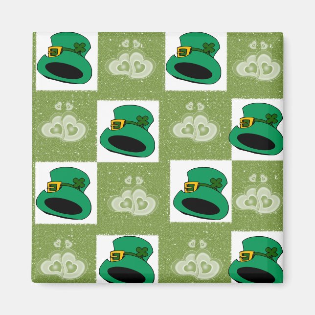 Imán Felices corazones de Gorras del Día de San Patrici (Frente)