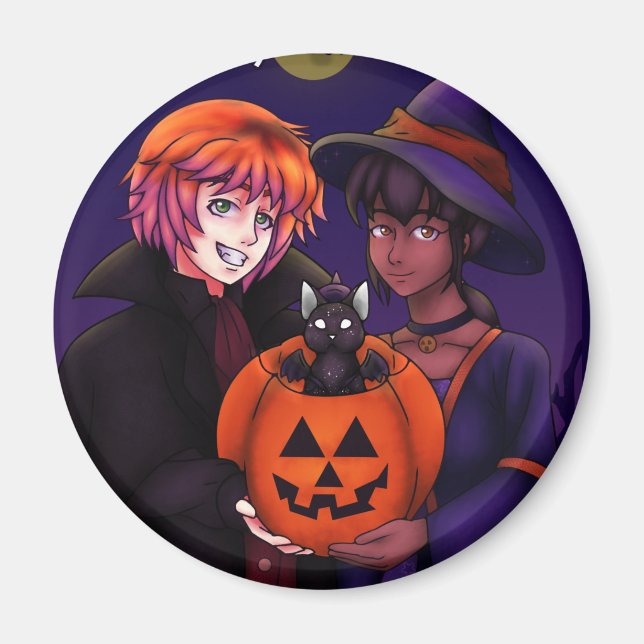 Imán Felices disfraces de Halloween (Frente)