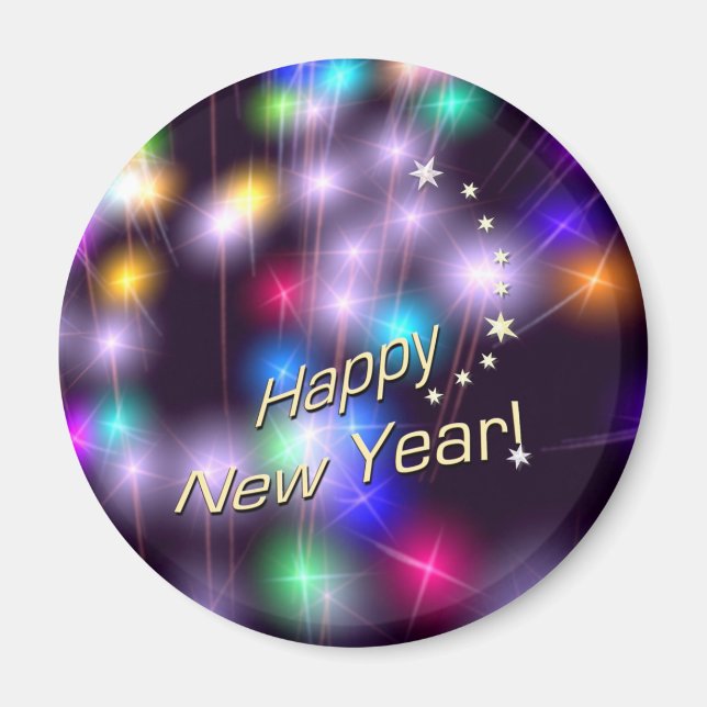 Imán Felices Estrellas de Año Nuevo (Frente)