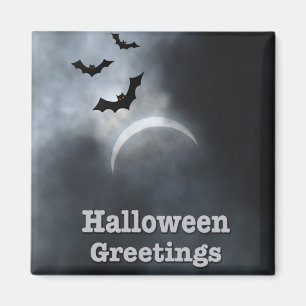 Imán Felices felicitaciones por el eclipse de Halloween
