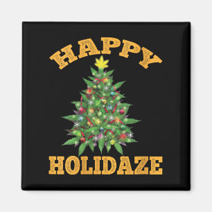 Imán Felices Fiendas Mujer Divertido Marihuana Navidad