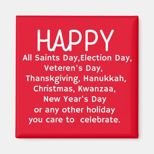 Imán Felices Fiestas (Frente)