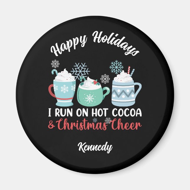 Imán Felices fiestas - Acogedor café y Navidades animan (Frente)