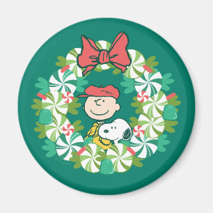 Imán Felices fiestas   Candy Wreath de menta