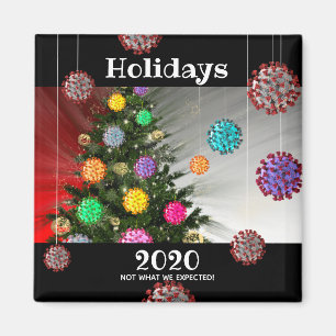 Imán Felices fiestas de 2020 árbol de molécula de cóvid