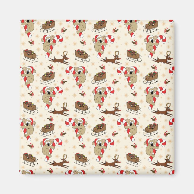 Imán Felices Fiestas de Santa Sloth (Frente)