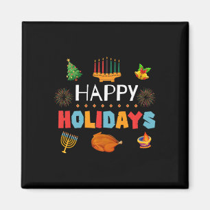 Imán Felices Fiestas Diwali Kwanzaa Hanukkah