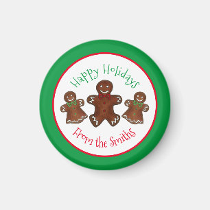 Imán Felices fiestas El hombre del pan de los jengibre
