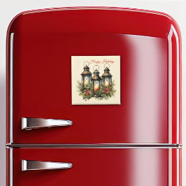 Imán Felices Fiestas Linternas de Invierno