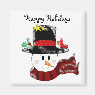 Imán Felices Fiestas Muñeco de Nieve