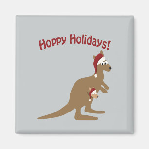 Imán ¡Felices Fiestas! navidades canguro