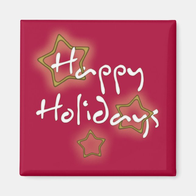 Imán Felices fiestas Navidades Estrellas (Frente)