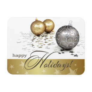 Imán Felices Fiestas. Regalo de Navidades de bolas de p