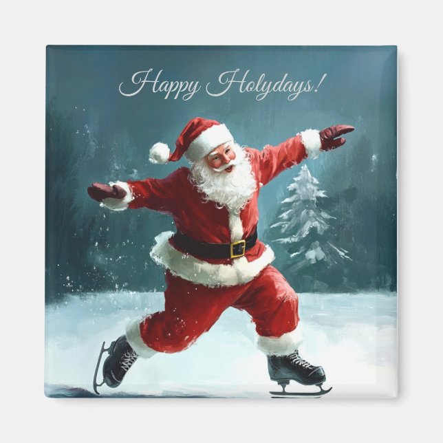 Imán Felices Fiestas Santa Claus  (Frente)