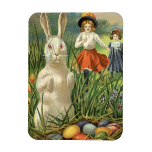 Imán Felices fiestas y niños de Pascua