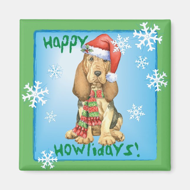 Imán Felices Howlidays Bloodhound (Frente)