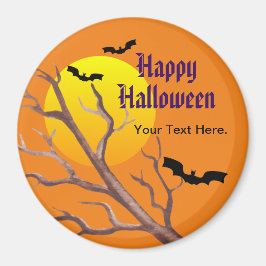 Imán Felices Murciélagos De Halloween Y La Luna