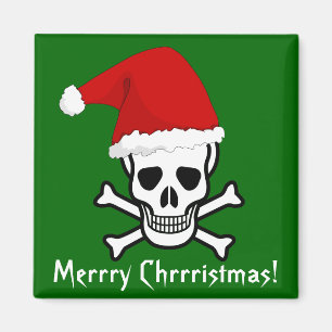 Imán Felices Navidad del pirata divertido que saludan