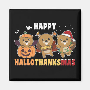 Imán Felices Navidades castores de Hallothanksmas Beave