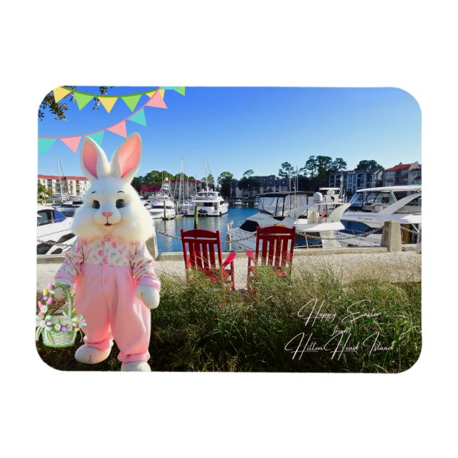Imán Felices Pascuas desde Harbour Town, Isla Hilton He (Horizontal)