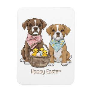 Imán Felices perros del Boxer de Pascua