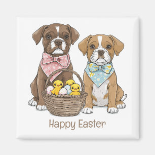 Imán Felices perros del Boxer de Pascua