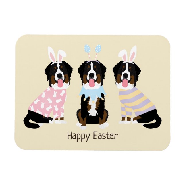 Imán Felices perros montañeses de Pascua (Horizontal)
