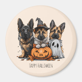 Imán Felices perros pastores alemanes de Halloween