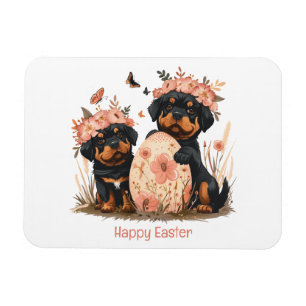 Imán Felices perros Rottweiler de Pascua