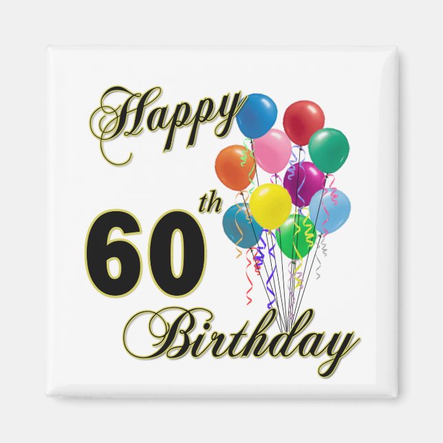 Imán Felices regalos de cumpleaños número 60 y ropa de  (Frente)