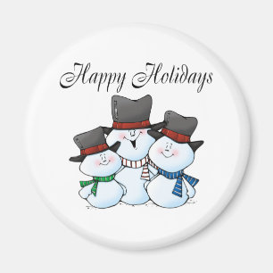 Imán Felices vacaciones, familia Snowman