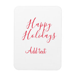Imán Felices vacaciones Navidades caligrafía roja simpl