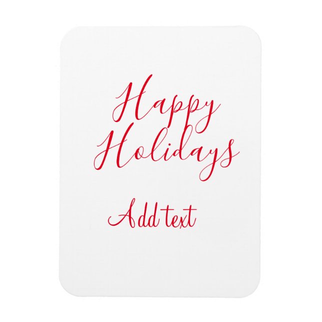Imán Felices vacaciones Navidades caligrafía roja simpl (Vertical)