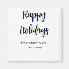 Imán Felices vacaciones Navidades verdes azules y moder