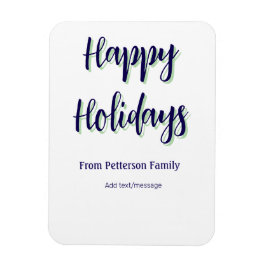 Imán Felices vacaciones Navidades verdes azules y moder