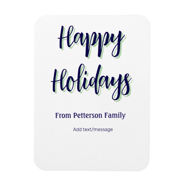 Imán Felices vacaciones Navidades verdes azules y moder (Vertical)