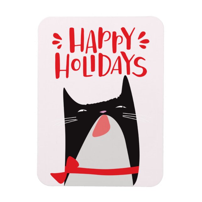 Imán Felices vacaciones - Personalizado de gatos de Nav (Vertical)