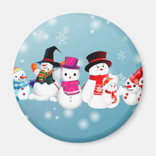 Imán Felices vacaciones Snowmen