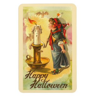 Imán Felices velas de Halloween y la cosecha Chica