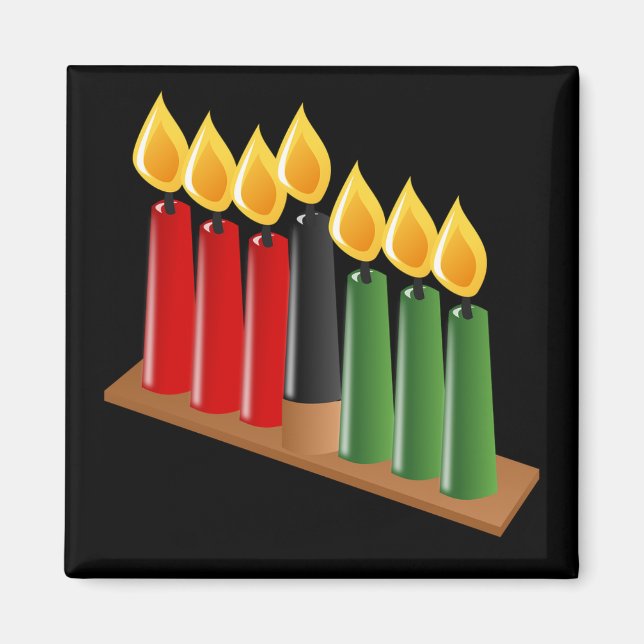 Imán Felices velas de Kwanzaa (Frente)