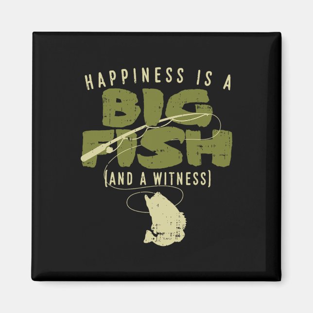 Imán Felicidad Fish Witness Big Fishing Fisherman Angle (Frente)