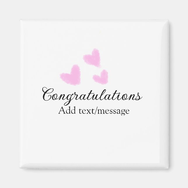 Imán Felicidades corazón rosa graduación acuarela a (Frente)