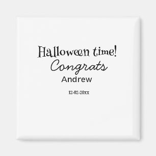 Imán Felicidades en Halloween agregar nombre fecha año