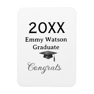 Imán felicidades graduación nombre letra negrita 20XX c