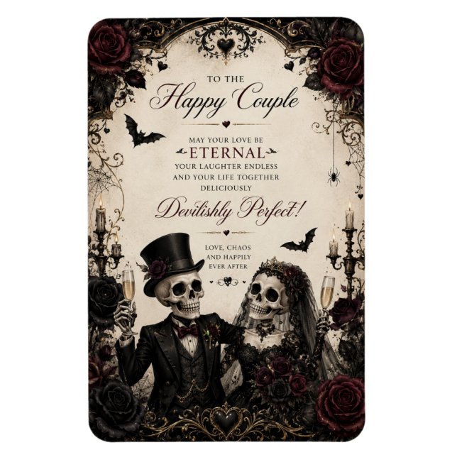 Imán Felicidades pareja gótica eterna boda (Vertical)