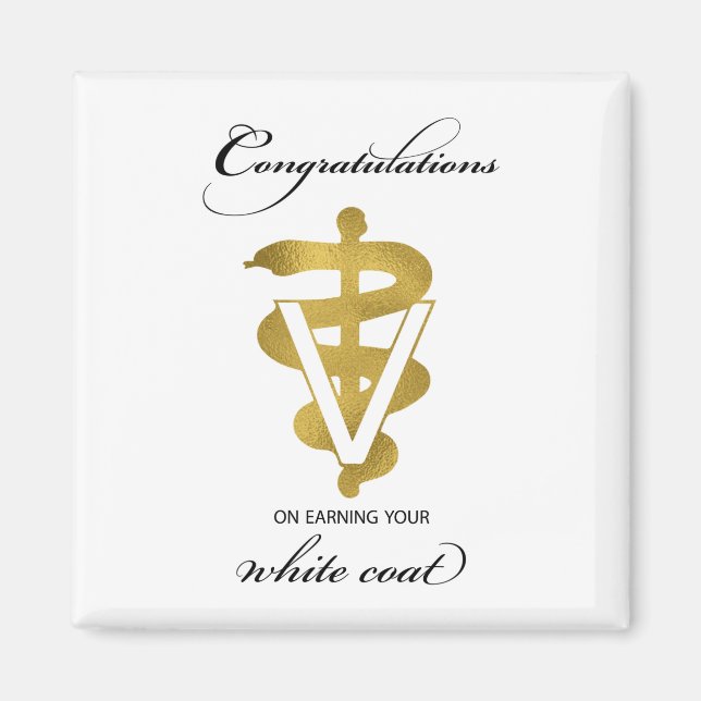 Imán Felicitaciones a la ceremonia veterinaria de la ba (Frente)