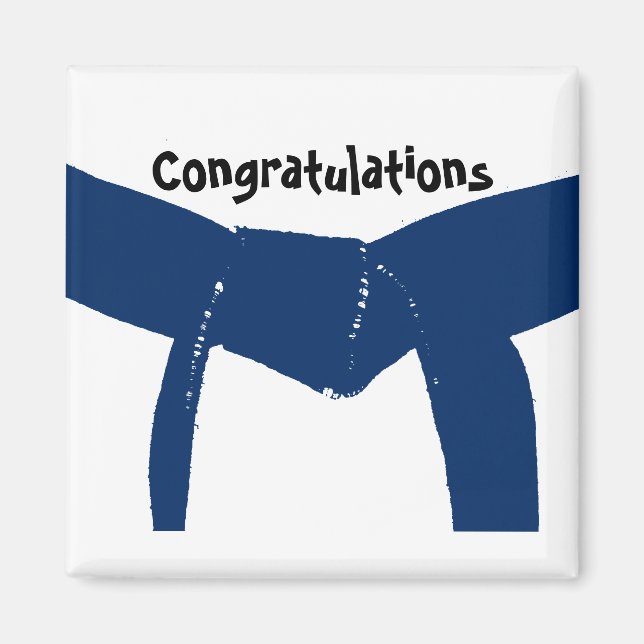 Imán Felicitaciones al Cinturón Azul de las Artes Marci (Frente)
