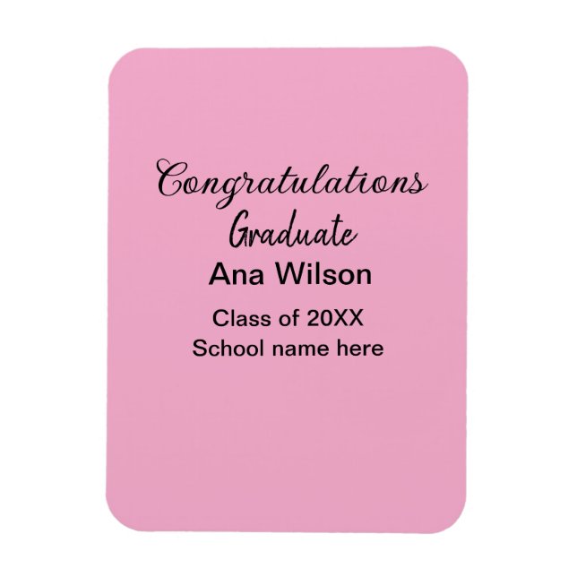 Imán felicitaciones grado añadir nombre clase año escol (Vertical)